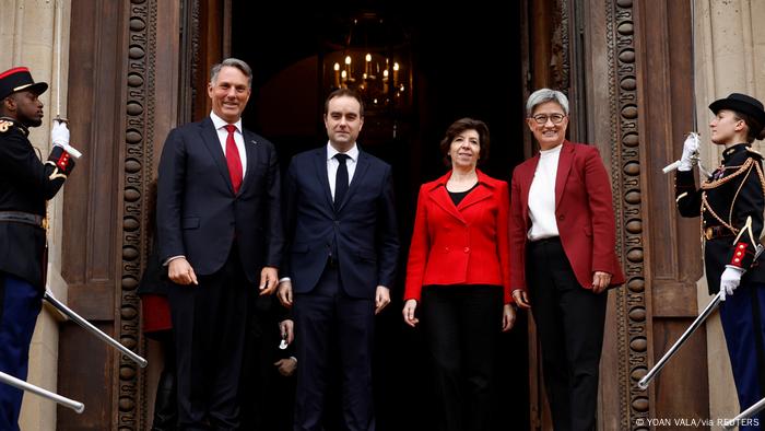法国与澳大利亚外交部长和国防部长在巴黎会谈，公布第二份2+2联合声明