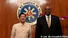 Philippinen | Lloyd Austin (r.) und Ferdinand Marcos Jr. in Manila