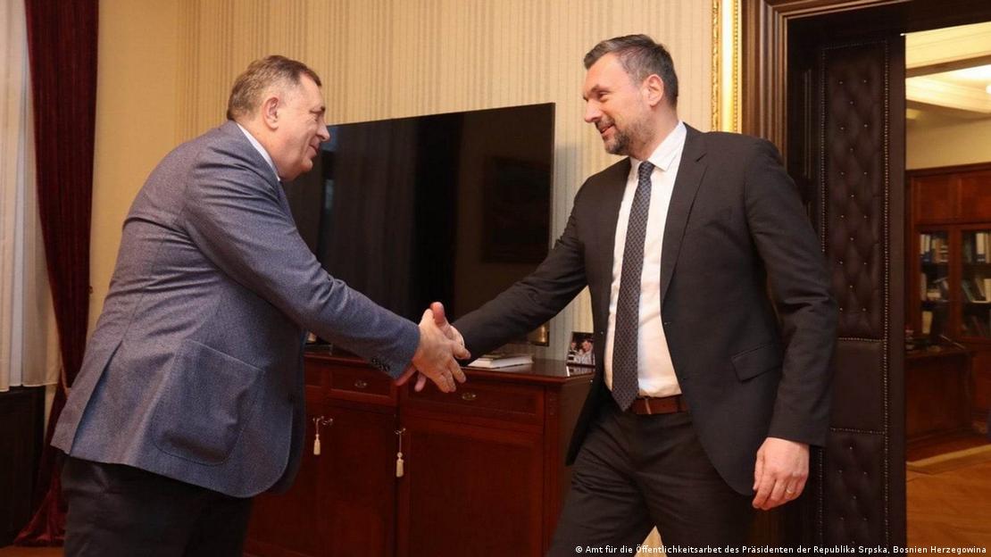Bosnien Treffen zwischen dem Außenminister Elmedin Konaković und Präsidenten der Republika Srpska Milorad Dodik