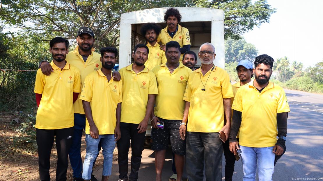 The Mission Rabies dog catching team in Bicholim, Goa