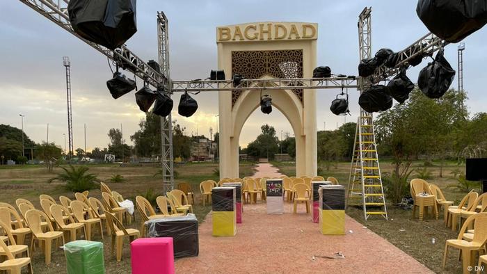 Menschenleeres Set für die TV-Sendung JaafarTalk in Bagdad