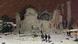 Pessoas caminham em meio à neve em frente à mesquita que ficou destruída depois de terremoto na Turquia