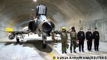 A Fighter aircraft is seen at the first underground air force base, called Eagle 44 at an undisclosed location in Iran, in this handout image obtained on February 7, 2023. Iranian Army/WANA (West Asia News Agency)/Handout via REUTERS ATTENTION EDITORS - THIS IMAGE HAS BEEN SUPPLIED BY A THIRD PARTY