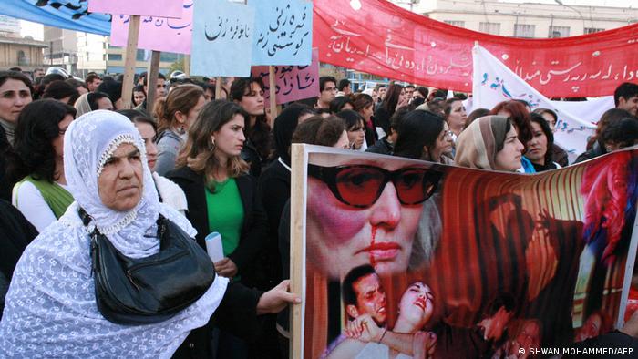 Protest gegen Gewalt an Frauen in Sulaimaniyah, irakisch Kurdistan, 2008