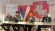На пресс-конференции Зенона Позняка (второй справа) и представителей полка Калиновского, 7 февраля 2023 года На пресс-конференции Зенона Позняка (второй справа) и представителей полка Калиновского, 7 февраля 2023 года