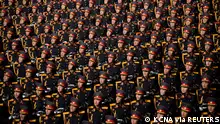 Troops take part in a military parade to mark the 75th founding anniversary of North Korea's army, at Kim Il Sung Square in Pyongyang, North Korea February 8, 2023, in this photo released by North Korea's Korean Central News Agency (KCNA). KCNA via REUTERS ATTENTION EDITORS - THIS IMAGE WAS PROVIDED BY A THIRD PARTY. REUTERS IS UNABLE TO INDEPENDENTLY VERIFY THIS IMAGE. NO THIRD PARTY SALES. SOUTH KOREA OUT. NO COMMERCIAL OR EDITORIAL SALES IN SOUTH KOREA.
