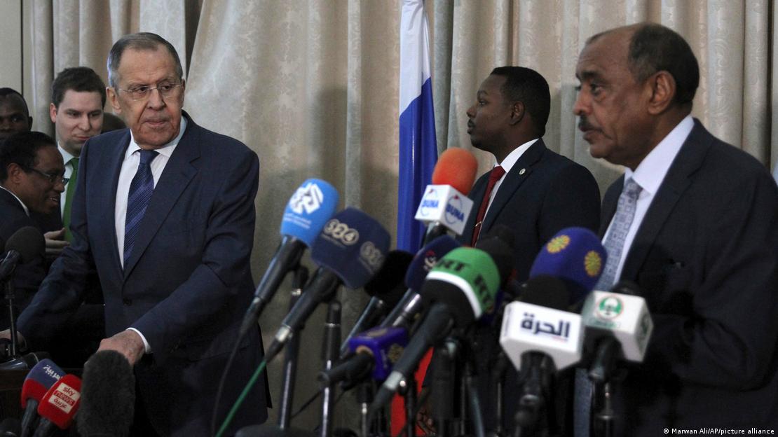  Russian Foreign Minister Sergey Lavrov and Sudanese acting foreign minister, Ali al-Sadiq, give a joint press conference 
