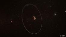 New ring system discovered in our solar system that should not exist, according to the rules of physics.
An international team of astronomers led by researchers from Brazil's National Observatory (ON) discovered an unlikely ring of material orbiting Quaoar, a solar system dwarf planet located beyond Neptune and considered a smaller cousin of Pluto. 