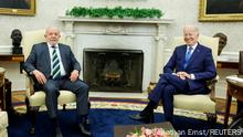U.S. President Joe Biden and Brazilian President Luiz Inacio Lula da Silva meet in the Oval Office at the White House in Washington, U.S., February 10, 2023. REUTERS/Jonathan Ernst
