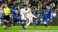 Soccer Football - FIFA Club World Cup - Final - Real Madrid v Al Hilal - Prince Moulay Abdellah Stadium, Rabat, Morocco - February 11, 2023
Real Madrid's Karim Benzema shoots at goal Action Images via Reuters/Andrew Boyers