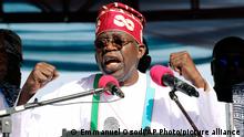 Bola Ahmed Tinubu, Presidential candidate of the All Progressives Congress, Nigeria ruling party speaks during the flag off campaign ahead of the 2023 Presidential election in Jos, Nigeria, Tuesday, Nov. 15, 2022. (AP Photo/Emmanuel Osodi)