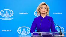 1.2.2023***
Russia Zakharova Briefing 8363653 01.02.2023 In this handout photo released by the Russian Foreign Ministry, Russian Foreign Ministrys spokeswoman Maria Zakharova attends her weekly briefing in Moscow, Russia. Editorial use only, no archive, no commercial use. Russian Foreign Ministry Moscow Russia PUBLICATIONxINxGERxSUIxAUTxONLY Copyright: xx