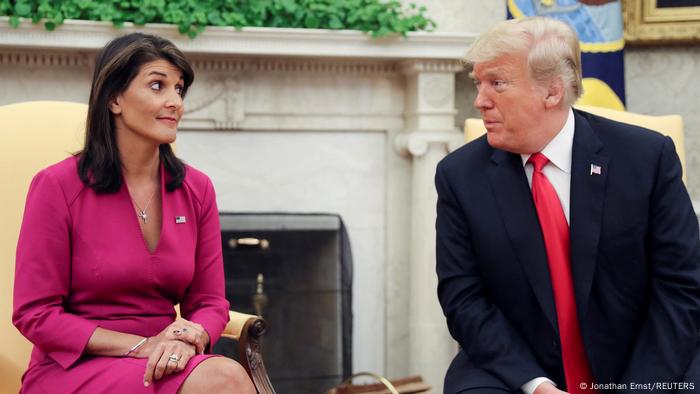 Nikki Haley y Donald Trump en 2018.