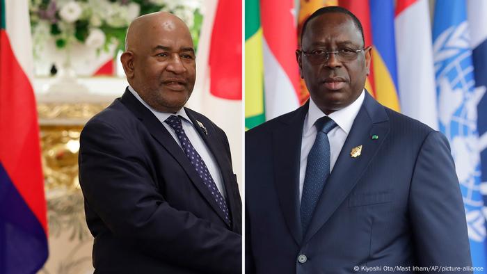 Kombo-Bild Azali Assoumani (Präsident der Komoren), Macky Sall (Präsident Senegal) (Foto: Kiyoshi Ota (l.)/Mast Irham (r.)/AP/picture-alliance)