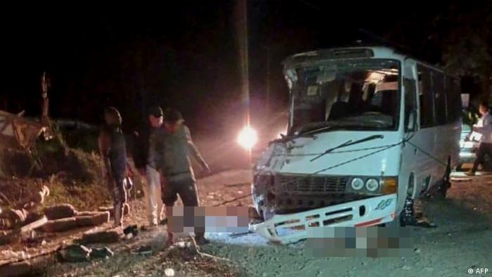 Accidente de autobús con migrantes en Panamá.