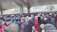 15.02.2023
Demonstrators gather outside Zhongshan park to protest changes to medical benefits in Wuhan, China February 15, 2023 in this still image from social media video obtained by REUTERS THIS IMAGE HAS BEEN SUPPLIED BY A THIRD PARTY. NO RESALES. NO ARCHIVES.