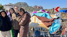 15/02/2023 Nach dem Erdbeben in Hatay leben Erdbebenopfer in Zelten. Es ist kalt. Sie brauchen warme Unterkunft und Essen. Copyright: Burcu Karakas. Korrespondentin der türkischen Redaktion. Alle Rechte sind für DW frei. 
