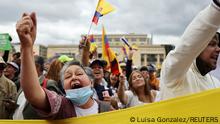 15.02.2023 *** Demonstrators protest against Colombian President Gustavo Petro's reforms on the health, retirement, employment and prisons sectors in Bogota, Colombia February 15, 2023. REUTERS/Luisa Gonzalez