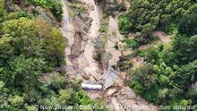 15.02.2023+++ In this image released by the New Zealand Defense Force on Wednesday, Feb. 15, 2023, a road between Napier and Wairoa is washed out by flood water. The New Zealand government declared a national state of emergency Tuesday after Cyclone Gabrielle battered the country's north in what officials described as the nation's most severe weather event in years. (New Zealand Defense Force via AP)