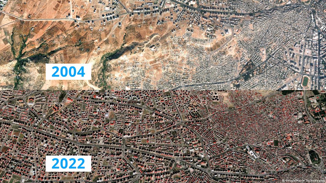 Сателитни снимки на Кахраманмараш преди и след земетресението