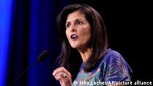 20/11/2022 FILE - Former U.N. Ambassador Nikki Haley speaks at an annual leadership meeting of the Republican Jewish Coalition, Nov. 19, 2022, in Las Vegas. Haley may be the first to take on former President Donald Trump, but a half-dozen or more high-profile Republicans are expected to join the GOP's 2024 presidential nomination contest over the coming months. (AP Photo/John Locher, File)