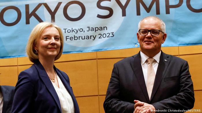 英国前首相特拉斯与澳大利亚前总理莫里森上周五都出席IPAC在日本东京举办的会议。