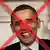 Porträt von Obama, das mit zwei roten Diagonalen durchgestrichen ist (Grafik: dw)
