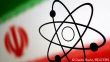 FILE PHOTO: Atom symbol and Iran flag are seen in this illustration, July 21, 2022. REUTERS/Dado Ruvic/Illustration/File Photo