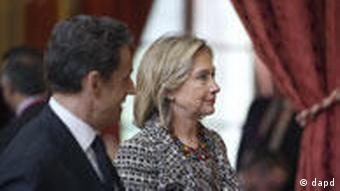 Präsident Nicolas Sarkozy Außenministerin Hillary Clinton Libyen-Sondergipfel Elysee-Palast Paris Uno-Einsatz gegen Libyen