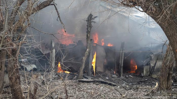 In Kramatorsk nach einem russischen Raketenangriff