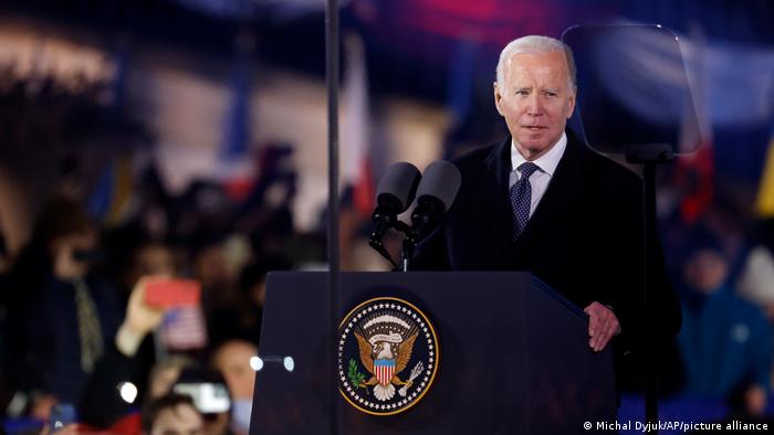 US-Präsident Joe Biden bei seiner Rede am Warschauer Königsschloss