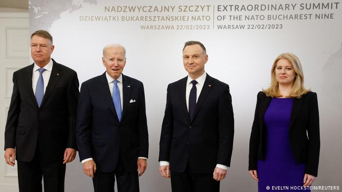 Kandidatin Zuzana Caputova beim Treffen mit US-Präsident Joe Biden in Warschau, Februar 2023