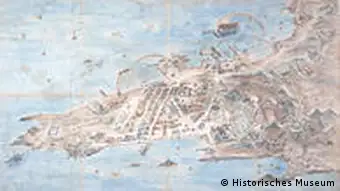 Historischer Stadtplan der deutschen Kolonie Tsing Tau