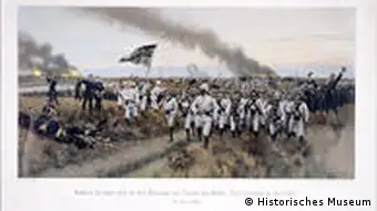 Bild des Gemäldes der preußischen Truppen die von den Alliierten gegen den Boxer Aufstand zur Hilfe gerufen werden