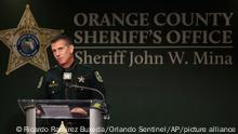 22.02.2023
Orange County Sheriff John Mina addresses the media during a press conference about multiple shootings, Wednesday, Feb. 22, 2023, in Orlando, Fla. A central Florida television journalist and a little girl were fatally shot Wednesday afternoon near the scene of a fatal shooting from earlier in the day, authorities said. Mina said that theyâ€™ve detained Keith Melvin Moses, 19, who they believe is responsible for both shootings in the Orlando-area neighborhood. (Ricardo Ramirez Buxeda/Orlando Sentinel via AP)