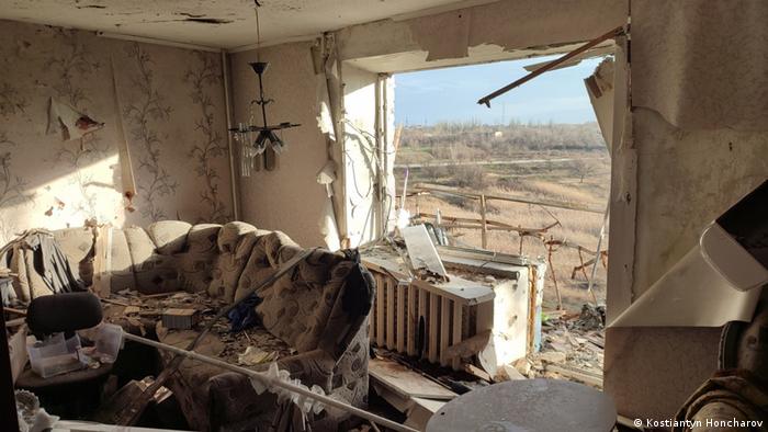Zerstörungen in der umkämpften ukrainischen Stadt Bachmut