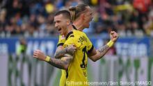 Marco REUS Borussia Dortmund und Marius WOLF Borussia Dortmund, Jubel,Freude,Begeisterung,Aktion, Fussball 1. Bundesliga Saison 2022/2023, 22.Spieltag, Spieltag22, TSG 1899 Hoffenheim - Borussia Dortmund am 25.02.2023 ,PreZero Arena. Ã‚ *** Marco REUS Borussia Dortmund and Marius WOLF Borussia Dortmund , Jubel,Freude,Begeisterung,Aktion, Football 1 Bundesliga season 2022 2023, 22 Spieltag, Matchday22, TSG 1899 Hoffenheim Borussia Dortmund on 25 02 2023 ,PreZero Arena Ã‚