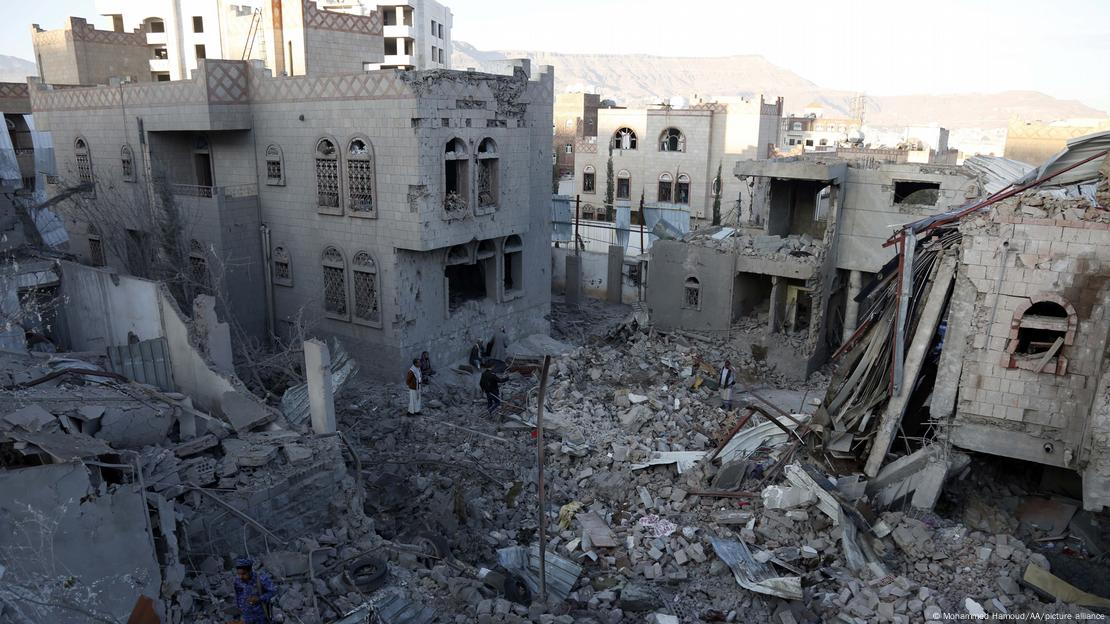 Destroyed buildings in Sanaa