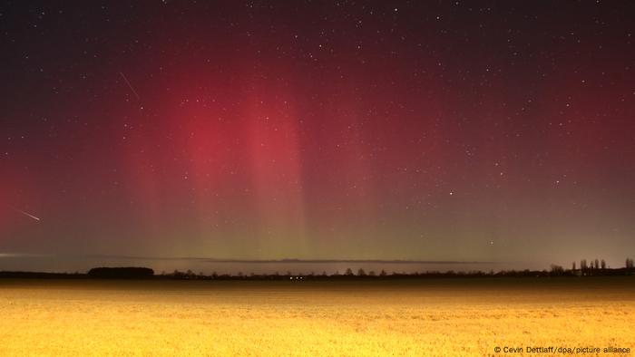 La aurora boreal en el cielo de Brandeburgo.