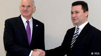 Nikola Gruevski und Jorgos Papandreou in Brüssel