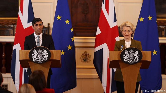 El primer ministro británico, Rishi Sunak y la presidenta de la Comisión Europea, Ursula von der Leyen.