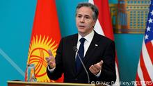 February 28, 2023***
U.S. Secretary of State Antony Blinken speaks during a joint press conference with Kazakh Foreign Minister Mukhtar Tleuberdi in Astana, Kazakhstan, February 28, 2023. Olivier Douliery/Pool via REUTERS