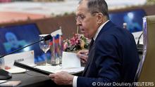 March 2, 2023**Russian Foreign Minister Sergei Lavrov attends the G20 foreign ministers' meeting in New Delhi on March 2, 2023. OLIVIER DOULIERY/Pool via REUTERS