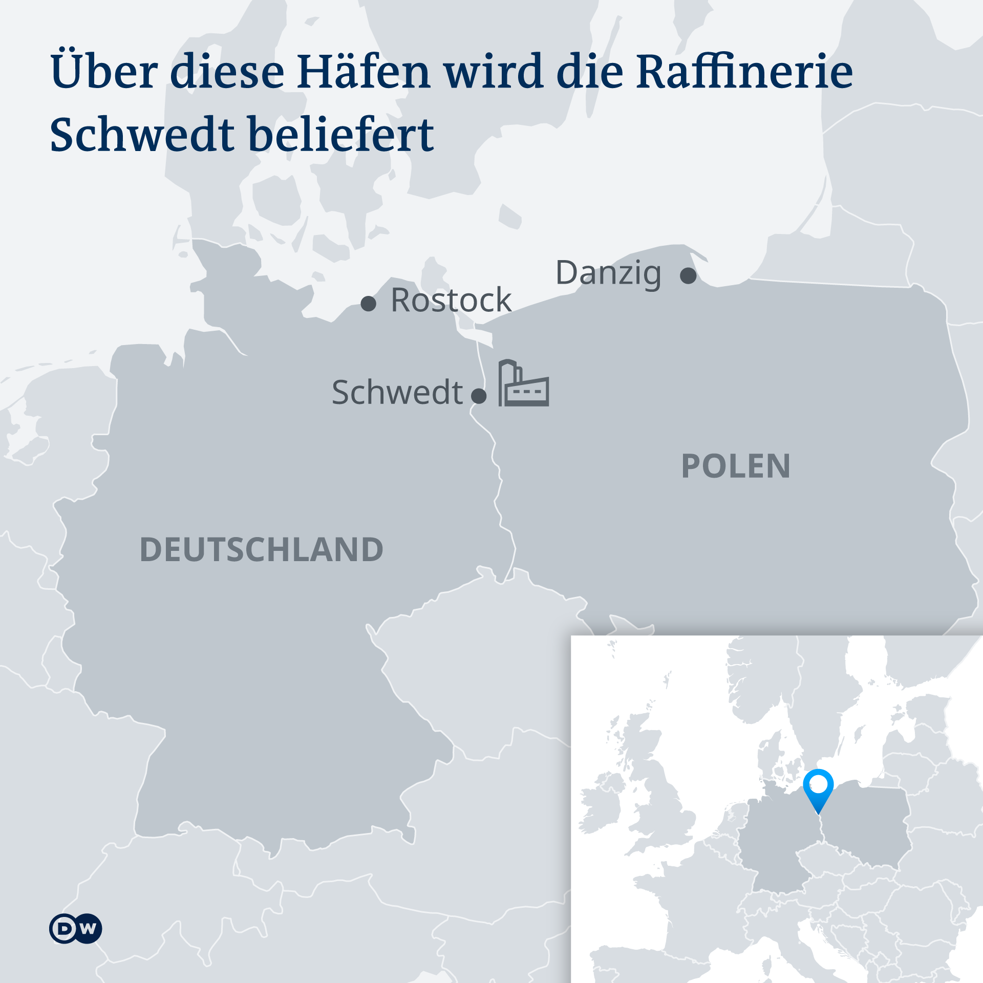 Infographic Map Schwedt Refinery DE