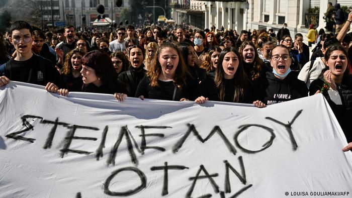 Griechenland Athen Proteste gegen Zugunglück