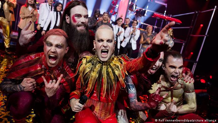 The musicians of the band Lord Of The Lost are happy about their victory in the German preliminary round.