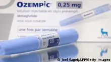 This photograph taken on February 23, 2023, in Paris, shows the anti-diabetic medication Ozempic (semaglutide) made by Danish pharmaceutical company Novo Nordisk. - On TikTok, the hashtag #Ozempic has reached more than 500 million views: this anti-diabetic medication is trending on the social network for its' slimming properties, a phenomenon that is causing supply shortages and worrying doctors. (Photo by JOEL SAGET / AFP) (Photo by JOEL SAGET/AFP via Getty Images)