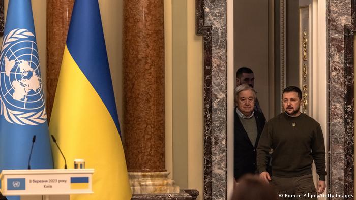 Antonio Guterres und Wolodymyr Selenskyj in Kiew, Ukraine