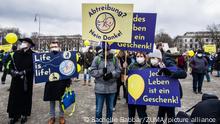 March 20, 2021, Munich, Bavaria, Germany: The Marsch fuers Leben (March for Life) group assembled at Munich's Odeonsplatz, eventually ending at Koenigsplatz, showing close connections with the Corona Rebels and Querdenker in the organizational structure, as well as the participants. Numerous activists protested against the group, stating abortions were human rights and support for pregnancy counseling. (Credit Image: Â© Sachelle Babbar/ZUMA Wire