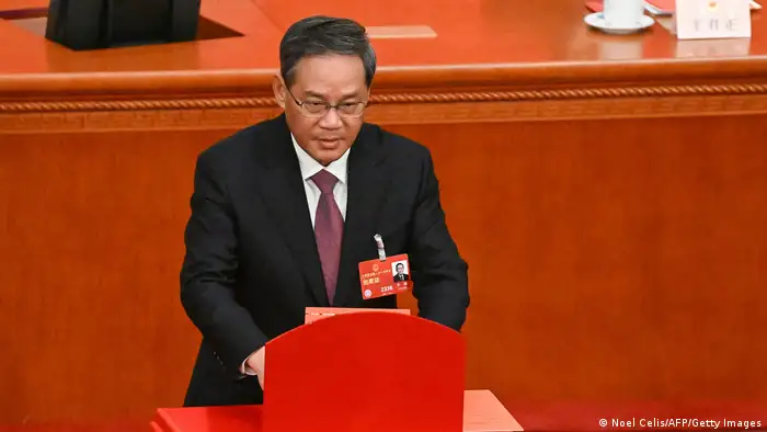 中國總理李強首度以總理身份出席博鰲亞洲論壇開幕式，圖為今年3月10日，他在中國兩會期間發言